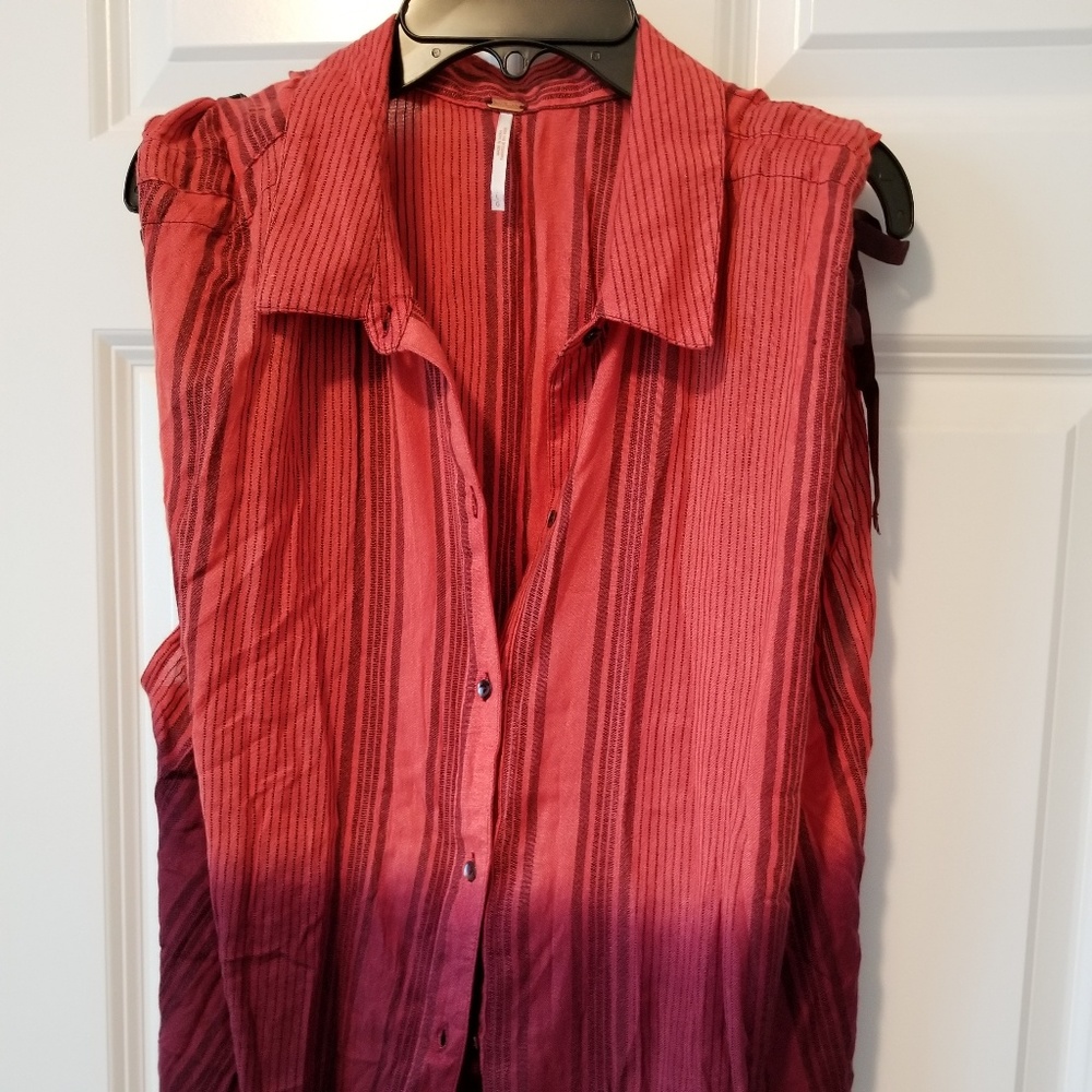 Free People Orange & Purple Sleeveless